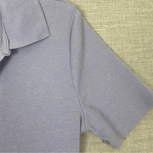 Zara Form Fit Mini Dress with Polo Collar Size Medium Purple - Picture 9 of 10